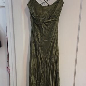 Hello Molly Strapless Olive Dress